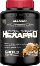 AllMax Nutrition HexaPro - 5.5lbs Peanut Butter Chocolate - Exp. 1/18