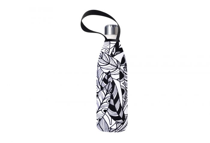 BBBYO Future Bottle+ Carry Cover - 750 ml - white feather print/whitesand, 750ml