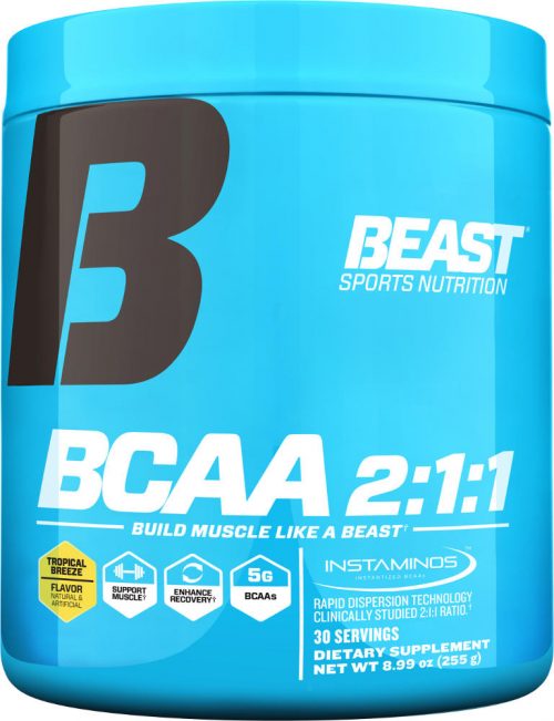 Beast Sports Nutrition BCAA 2:1:1 Powder - 30 Servings Tropical Breeze
