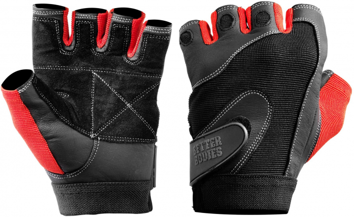 Better Bodies Pro Lifting Gloves - Black/Red Medium