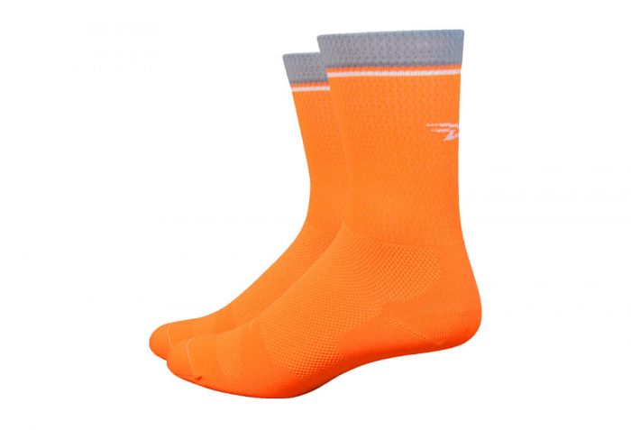 DeFeet Levitator Lite 6" Socks - hi vis orange, small