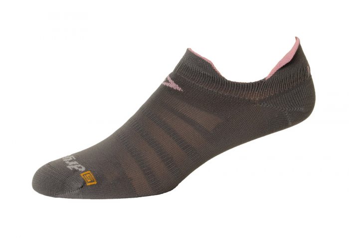 Drymax Running Hyper Thin No Show Double Tab Socks - anthracite/pink, large