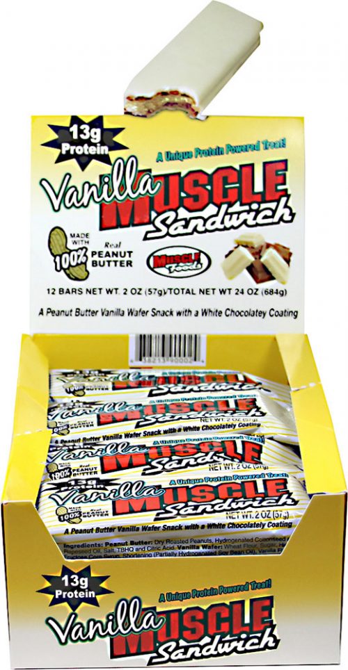 Muscle Foods Muscle Sandwich - Box of 12 Peanut Butter Vanilla Wafer
