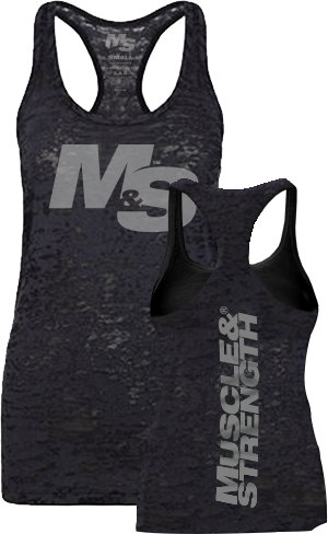 Muscle & Strength Women's Spinal Burnout Tank - Black Small
