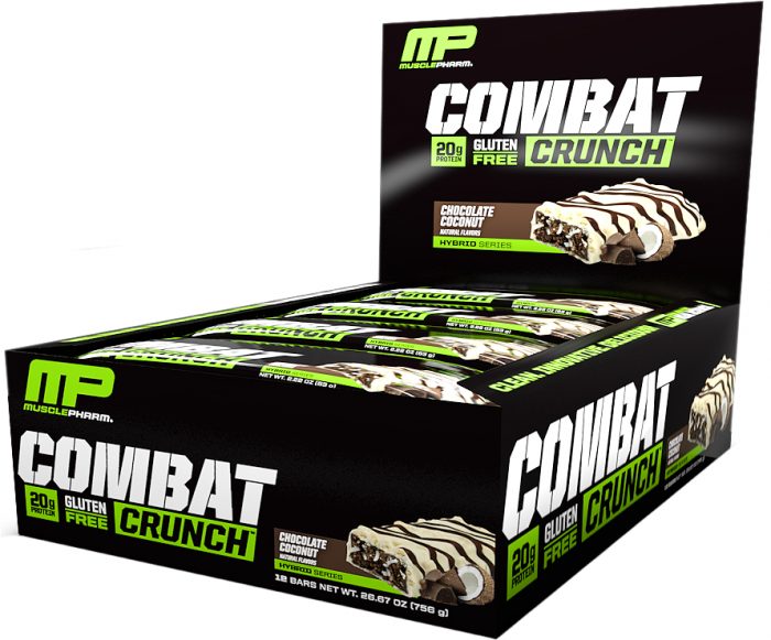MusclePharm Combat Crunch Bars - Box of 12 Chocolate Coconut