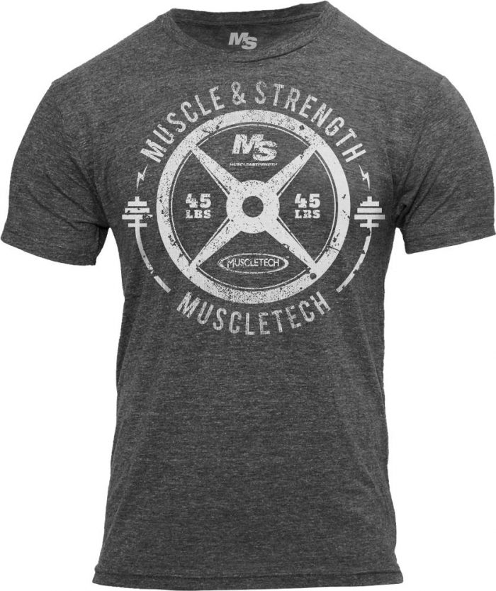 MuscleTech "45 Plate" Tee - Charcoal Large