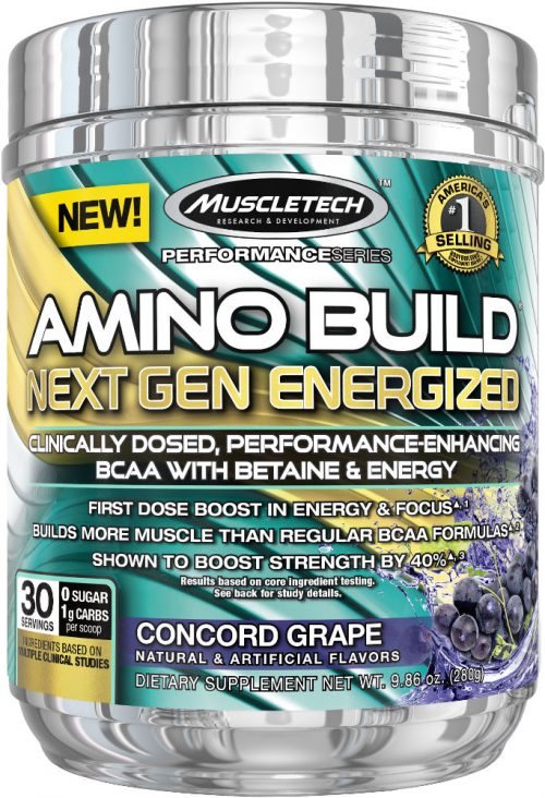 MuscleTech Amino Build Next Gen Energized - 30 Servings Concord Grape