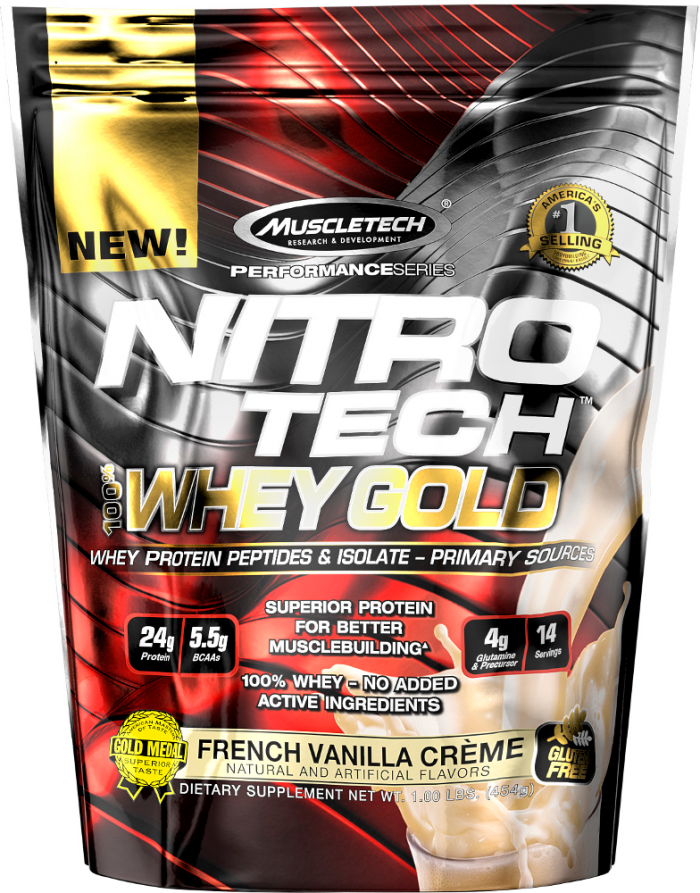 MuscleTech Nitro-Tech 100% Whey Gold - 1lb French Vanilla La Creme
