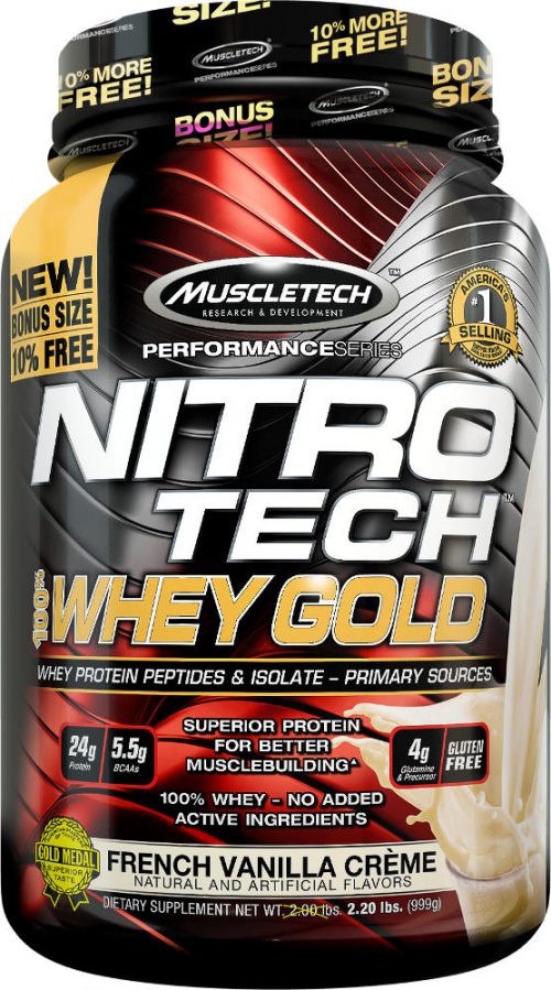 MuscleTech Nitro-Tech 100% Whey Gold - 2.2lbs French Vanilla Creme