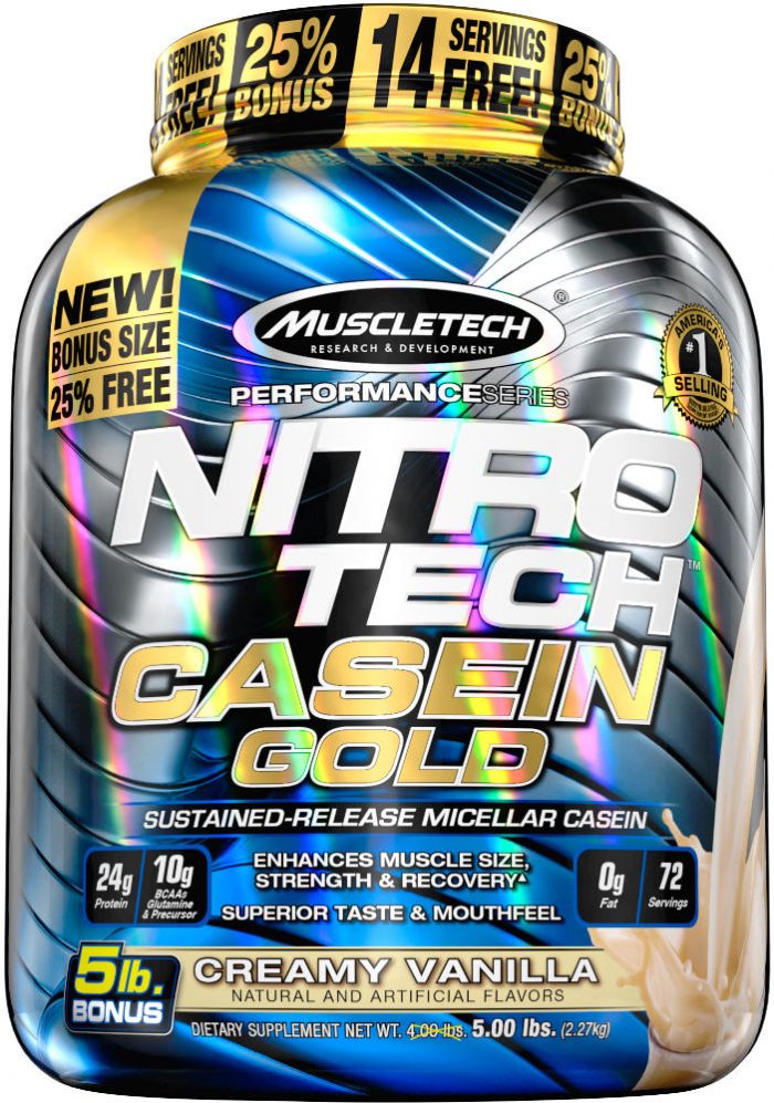 MuscleTech Nitro-Tech Casein Gold - 5lbs Creamy Vanilla