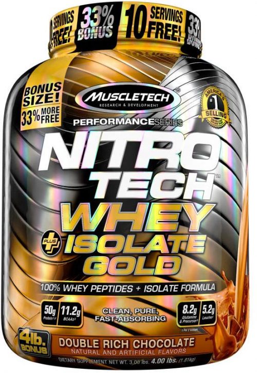 MuscleTech Nitro-Tech Whey Plus Isolate Gold - 4lbs Double Rich Chocol