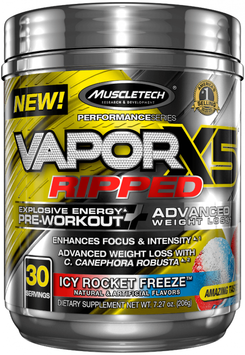 MuscleTech Vapor X5 Ripped - 30 Servings Icy Rocket Freeze