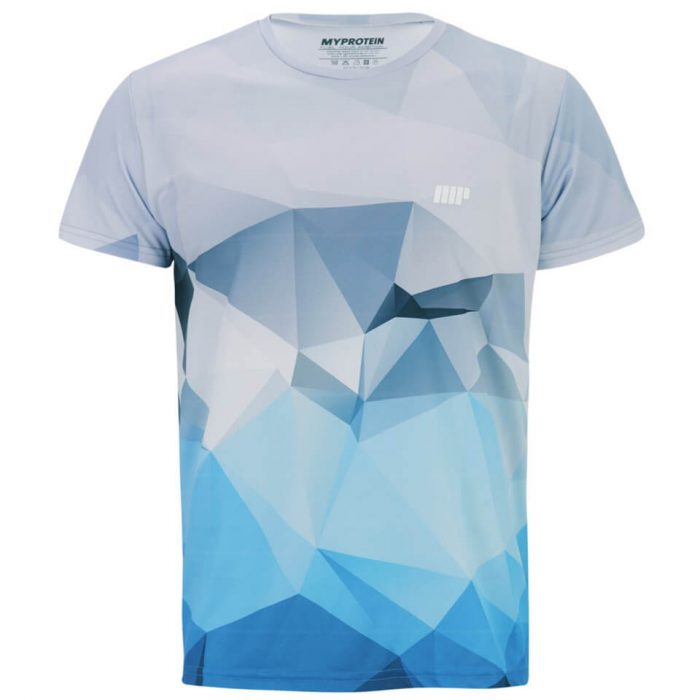 Myprotein Men's Geometric Printed Training Shirt - Light Blue, XXL