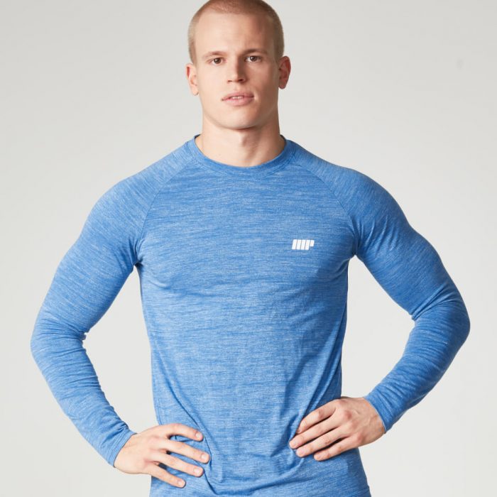 Myprotein Men's Performance Long Sleeve Top, Blue Marl, S