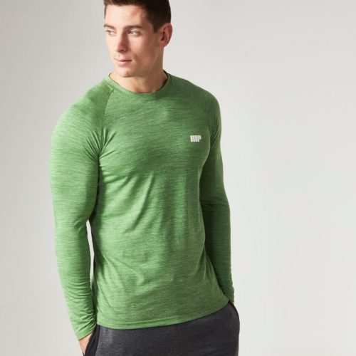 Myprotein Men's Performance Long Sleeve Top, Green Marl, XL