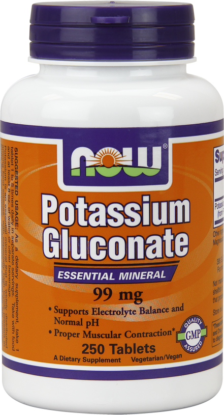 NOW Foods Potassium Gluconate - 250 Tablets