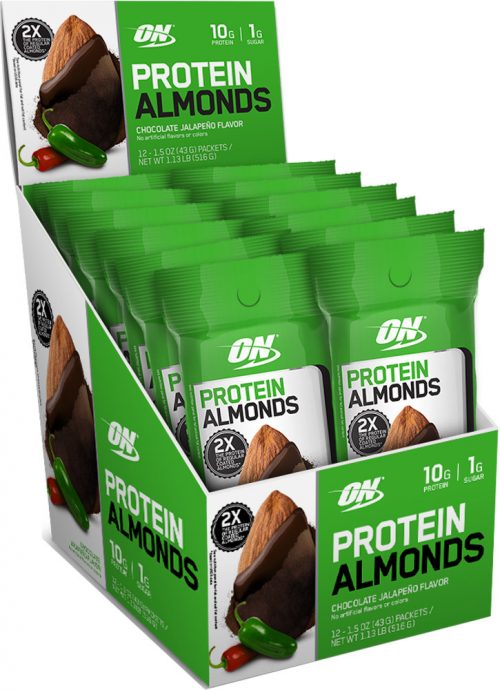 Optimum Nutrition Protein Almonds - 12 Pack Chocolate Jalapeno