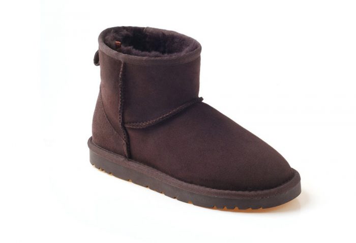 Ozwear Genuine Sheepskin Mini Boots - Women's - chocolate, 10.5-11