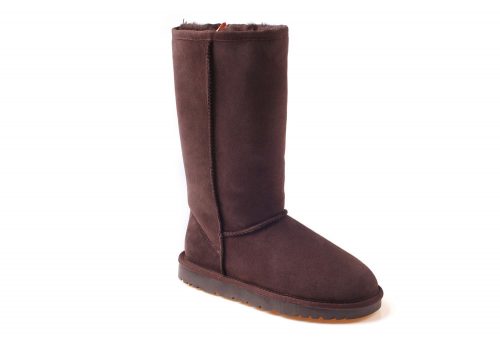 Ozwear Genuine Sheepskin Tall Boots - Women's - chocolate, 10.5-11