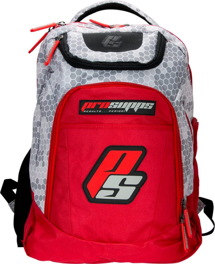 ProSupps Fitness Gear Hex Camo Backpack - Grey/Red 1 Bag
