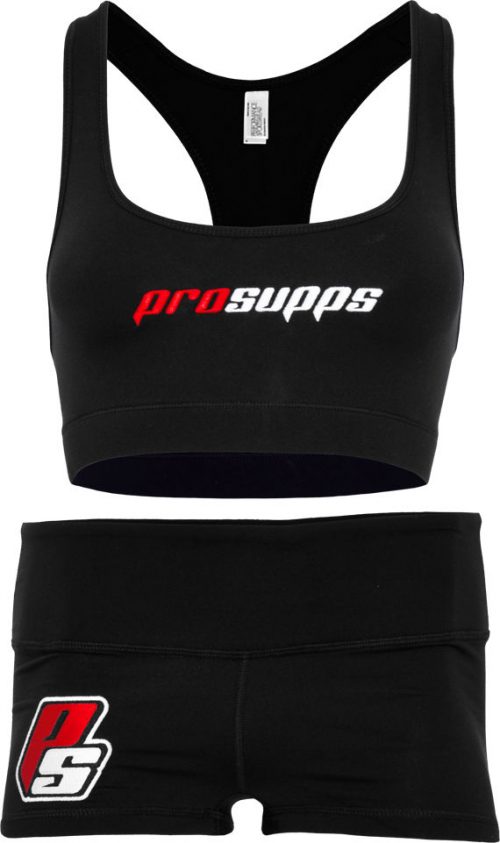ProSupps Fitness Gear Sports Bra & Shorts - Black Medium