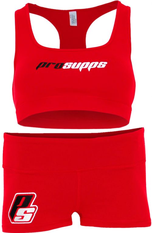 ProSupps Fitness Gear Sports Bra & Shorts - Red Small