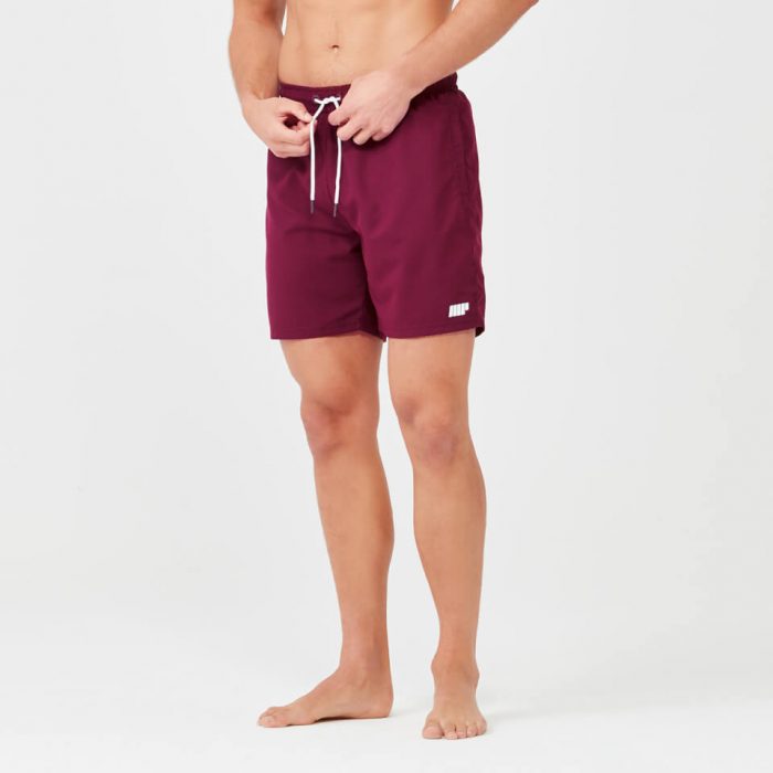 Regular Length Swim Shorts - Burgundy - XL