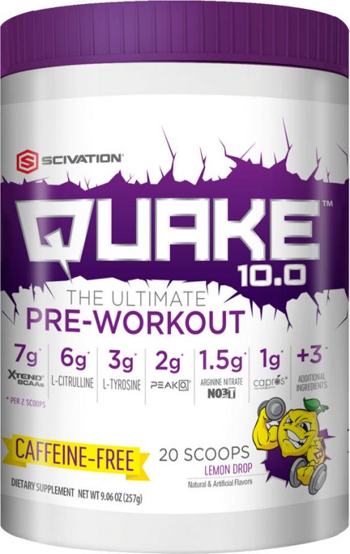 Scivation Quake 10.0 - 20 Servings Lemon Drop Caffeine Free