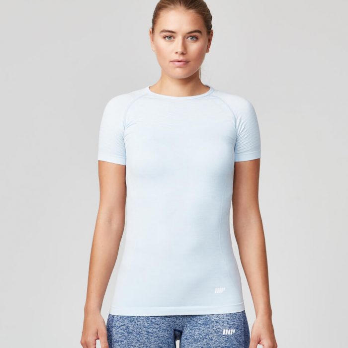 Seamless Short Sleeve T-Shirt - Smoke Blue - XL