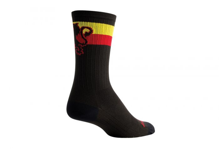 Sock Guy SGX 6" Belgie Lion Socks - black/red/yellow, s/m