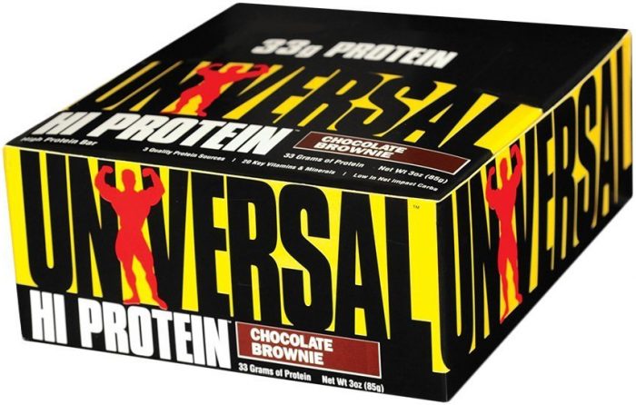 Universal Nutrition Hi Protein Bars - Box of 16 Chocolate Brownie