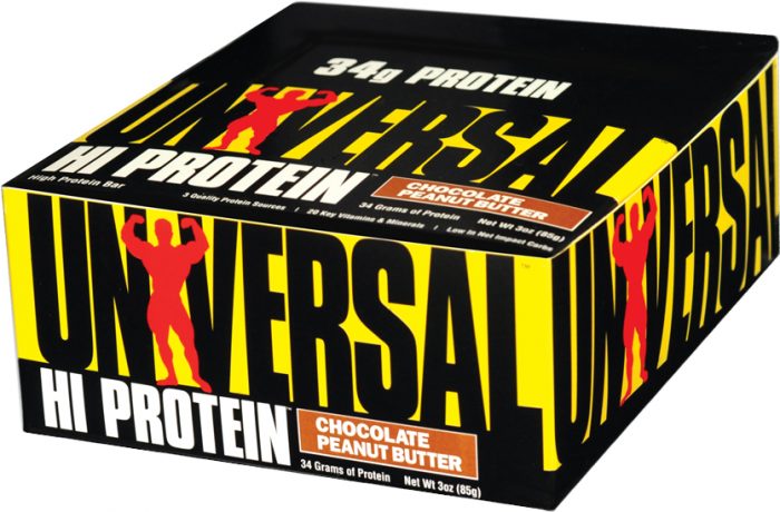 Universal Nutrition Hi Protein Bars - Box of 16 Chocolate Peanut Butte