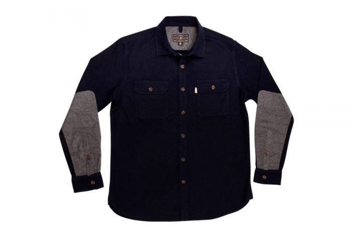 Wilder & Sons Gorge Chamois Shirt - Men's - navy / grey, small