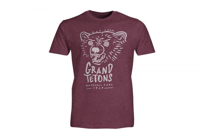 Wilder & Sons Grand Tetons National Park Short Sleeve T-Shirt - Men's - burgundy heather, small