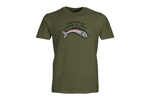 Wilder & Sons PDX Fish Tee - Men's - military green, small