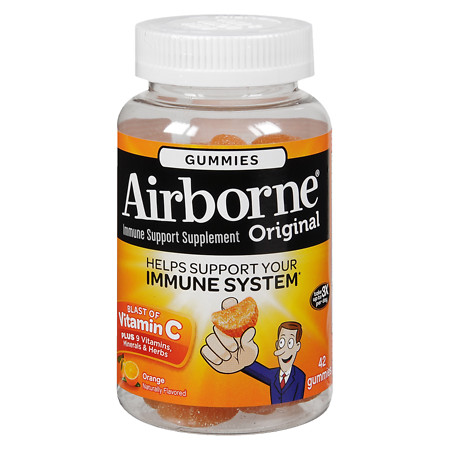 Airborne Immune Support Supplement Gummies Orange - 42 ea