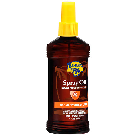 Banana Boat Spray Oil UVAUVB Protection Sunscreen, SPF 8 - 8 fl oz