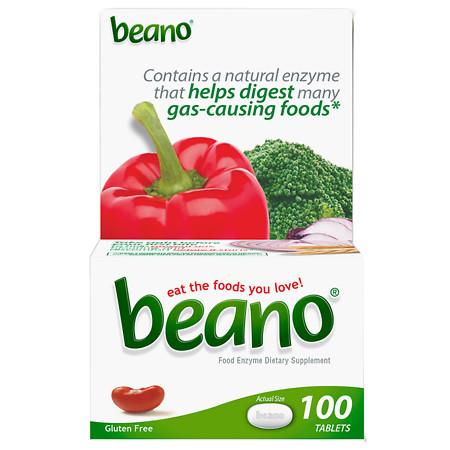 Beano Food Enzyme Dietary Supplement Tablets - 100 ea