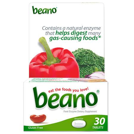 Beano Food Enzyme Dietary Supplement Tablets - 30 ea