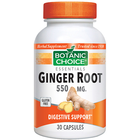 Botanic Choice Ginger Root 550 mg Herbal Supplement Capsules - 30 ea.