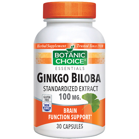 Botanic Choice Ginkgo Biloba Extract 100 mg Herbal Supplement Capsules - 30 ea.