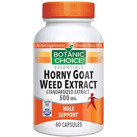 Botanic Choice Horny Goat Weed Extract 500 mg Herbal Supplement Capsules - 60 ea.