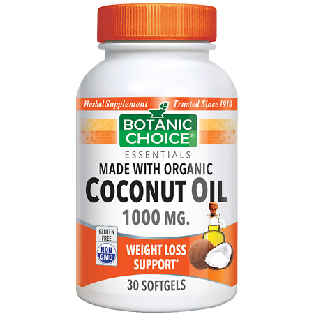 Botanic Choice Organic Coconut Oil 1000 mg Herbal Supplement Softgels - 30 ea.