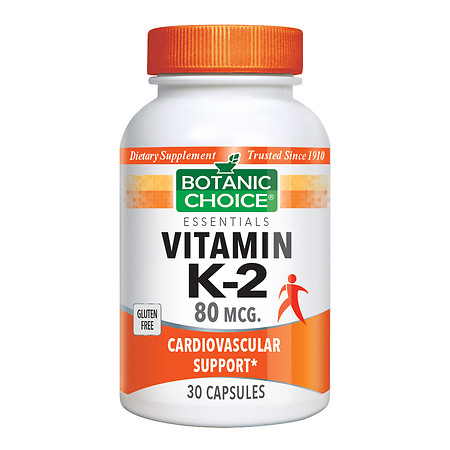 Botanic Choice Vitamin K-2 80 mcg Dietary Supplement Capsules - 30 ea
