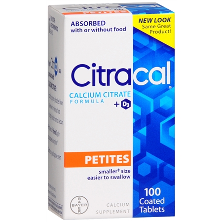 Citracal Petites Calcium Citrate Formula + D3, Coated Tablets - 100 ea
