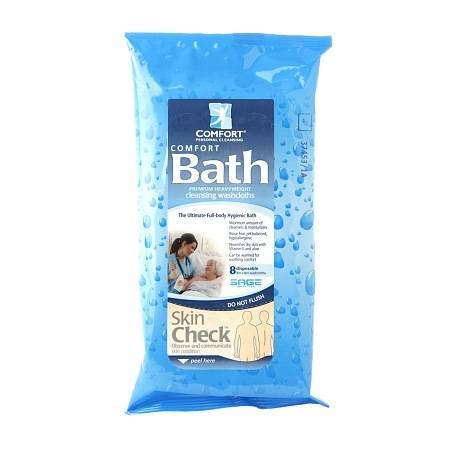 Comfort Personal Cleansing Bath Ultra-Thick Disposable Washcloths - 8 ea