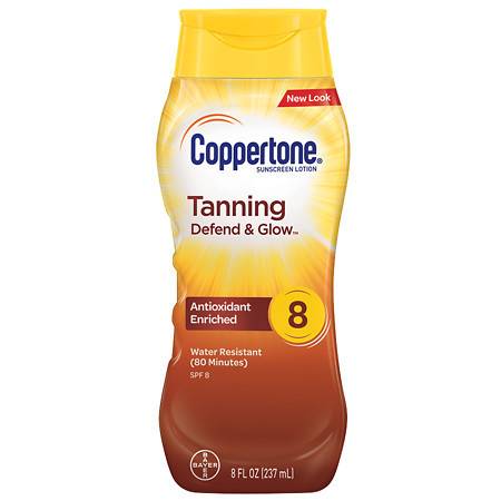 Coppertone Tanning Lotion Sunscreen, SPF 8 - 8 fl oz