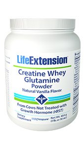 Creatine Whey Glutamine Powder (Vanilla), 454 grams (1 lb. or 16 oz.)
