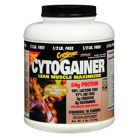 CytoSport CytoGainer Lean Muscle Maximizer Protein Supplement Powder Cookies 'n Creme - 96 oz.