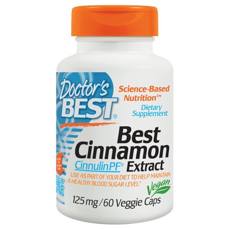 Doctor's Best Best Cinnamon, Cinnulin PF Extract, 125mg, Veggie Caps - 60 ea